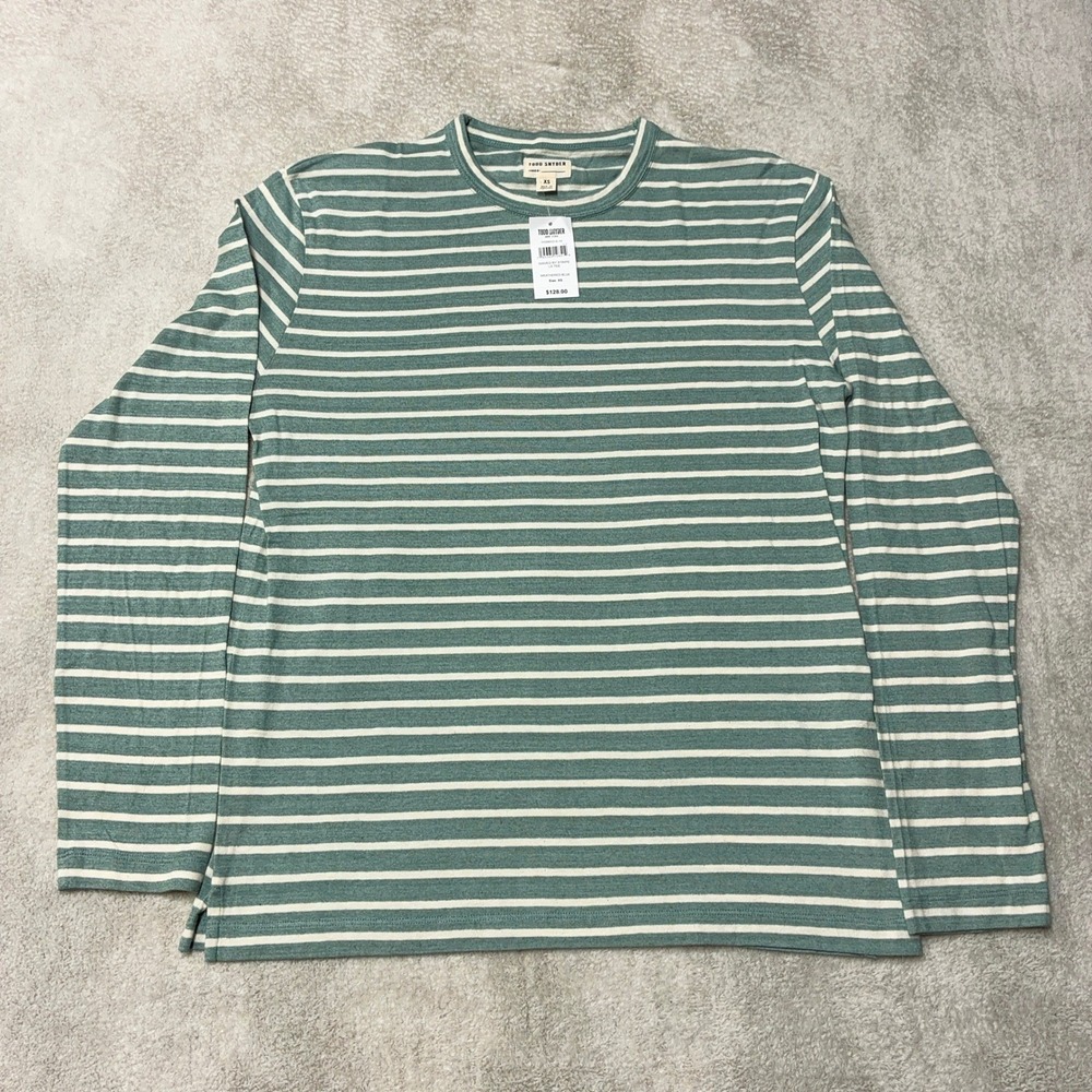 NWT Todd Snyder Issued By Stripe LS Tee Weathered Blue Japanese Nautical Mens XS